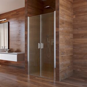 MEREO Sprchové dveře, Lima, dvoukřídlé, lítací, 100×190 cm, chrom ALU, sklo Point CK80532K