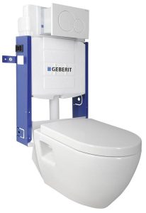 SAPHO Závěsné WC Nera s podomítkovou nádržkou a tlačítkem Geberit