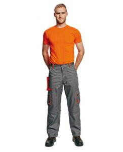 Cerva DESMAN Kalhoty pracovní do pasu šedá/oranžová 52