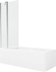 MEXEN/S Cubik obdélníková vana 150 x 70 cm s panelem + vanová zástěna 80 cm