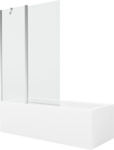 MEXEN/S Cubik obdélníková vana 150 x 70 cm s panelem + vanová zástěna 120 cm