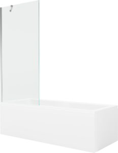 MEXEN/S Cubik obdélníková vana 160 x 70 cm s panelem + vanová zástěna 80 cm
