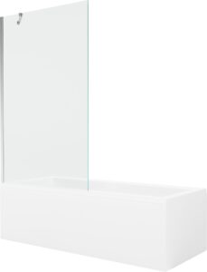 MEXEN/S Cubik obdélníková vana 160 x 70 cm s panelem + vanová zástěna 100 cm