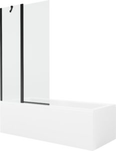 MEXEN/S Cubik obdélníková vana 160 x 70 cm s panelem + vanová zástěna 100 cm