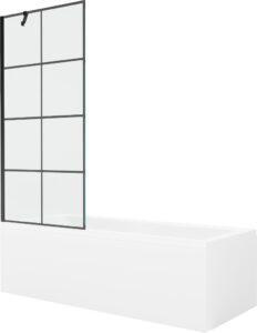 MEXEN/S Cubik obdélníková vana 170 x 70 cm s panelem + vanová zástěna 80 cm