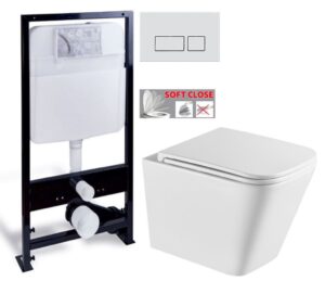 PRIM předstěnový instalační systém s chromovým matným tlačítkem 20/0040+ WC INVENA FLORINA WITH SOFT