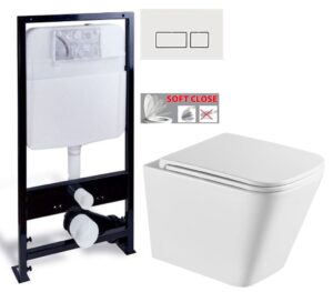 PRIM předstěnový instalační systém s bílým tlačítkem 20/0042+ WC INVENA FLORINA WITH SOFT