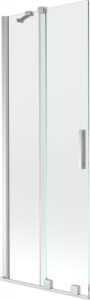 MEXEN/S Velar Dvoukřídlá posuvná vanová zástěna 75 x 150 cm, transparent, chrom 896-075-000-01-01