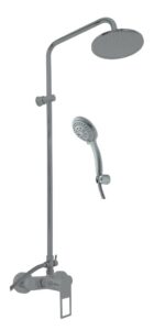 SLEZAK-RAV Vodovodní baterie sprchová s hlavovou a ruční sprchou NIL metal grey lesklá