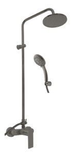 SLEZAK-RAV Vodovodní baterie sprchová s hlavovou a ruční sprchou NIL metal grey kartáčovaná