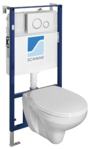 SAPHO Závěsné WC TAURUS s podomítkovou nádržkou a tlačítkem Schwab